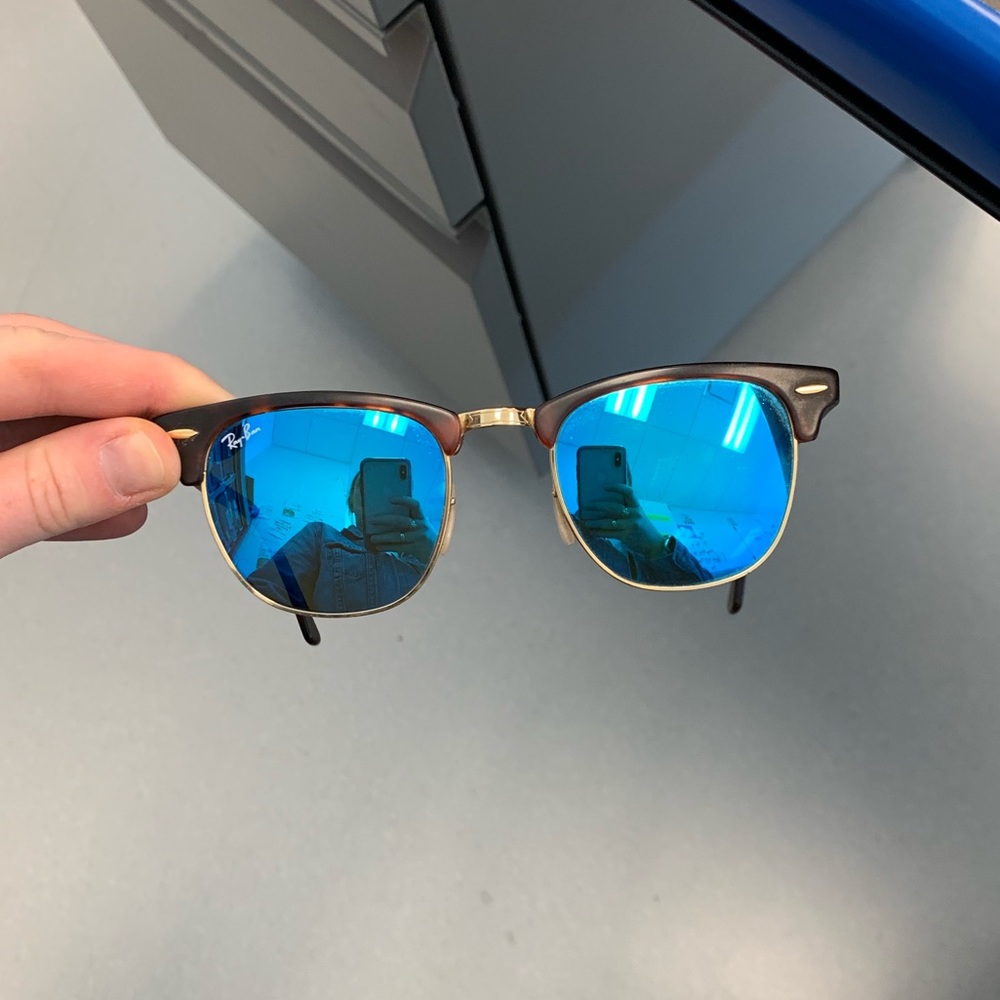 Blue Ray Ban Clubmaster Flecks with case. - Picture 3 of 3